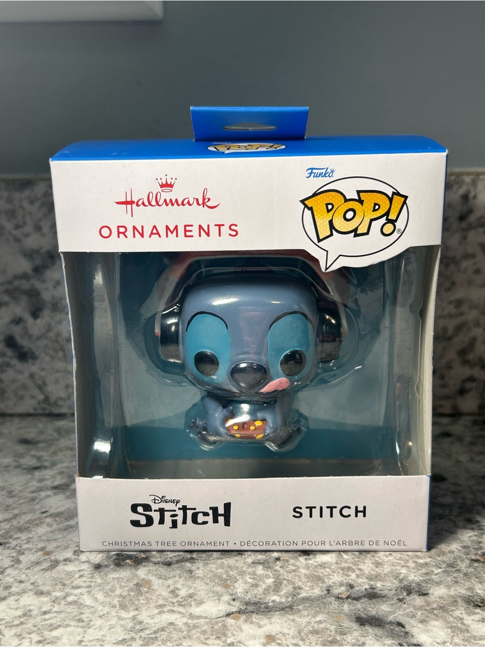 Hallmark Pop! Stitch Ornament in Bright Blue with Black Accents